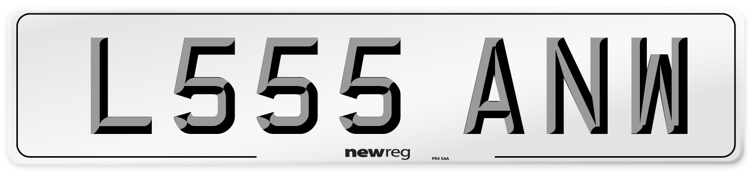 L555 ANW Number Plate from New Reg